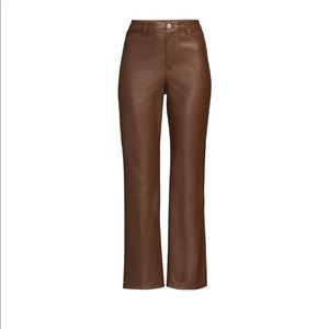 No Boundaries Womens Faux Leather Pants Size 21 Juniors Brown Slight Stretch New